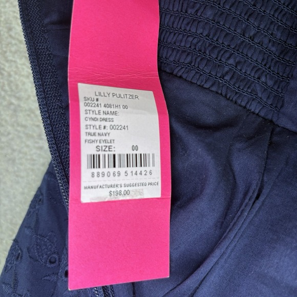 Lilly Pulitzer Cyndi Halter Dress True Navy Fishy Eyelet Size 00 $198 retail NWT - Picture 5 of 16